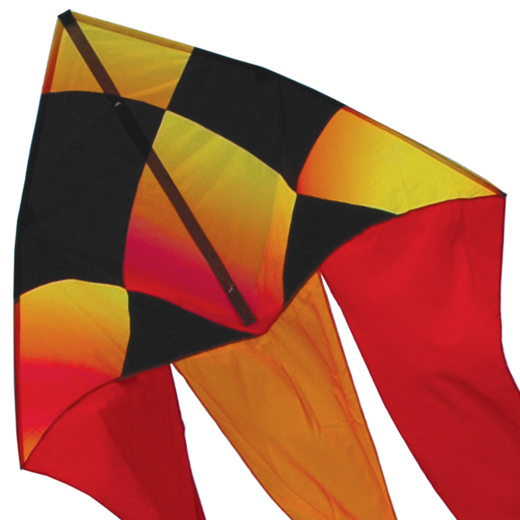 56 in. Flo-tail Delta Kite - Liquid Checks