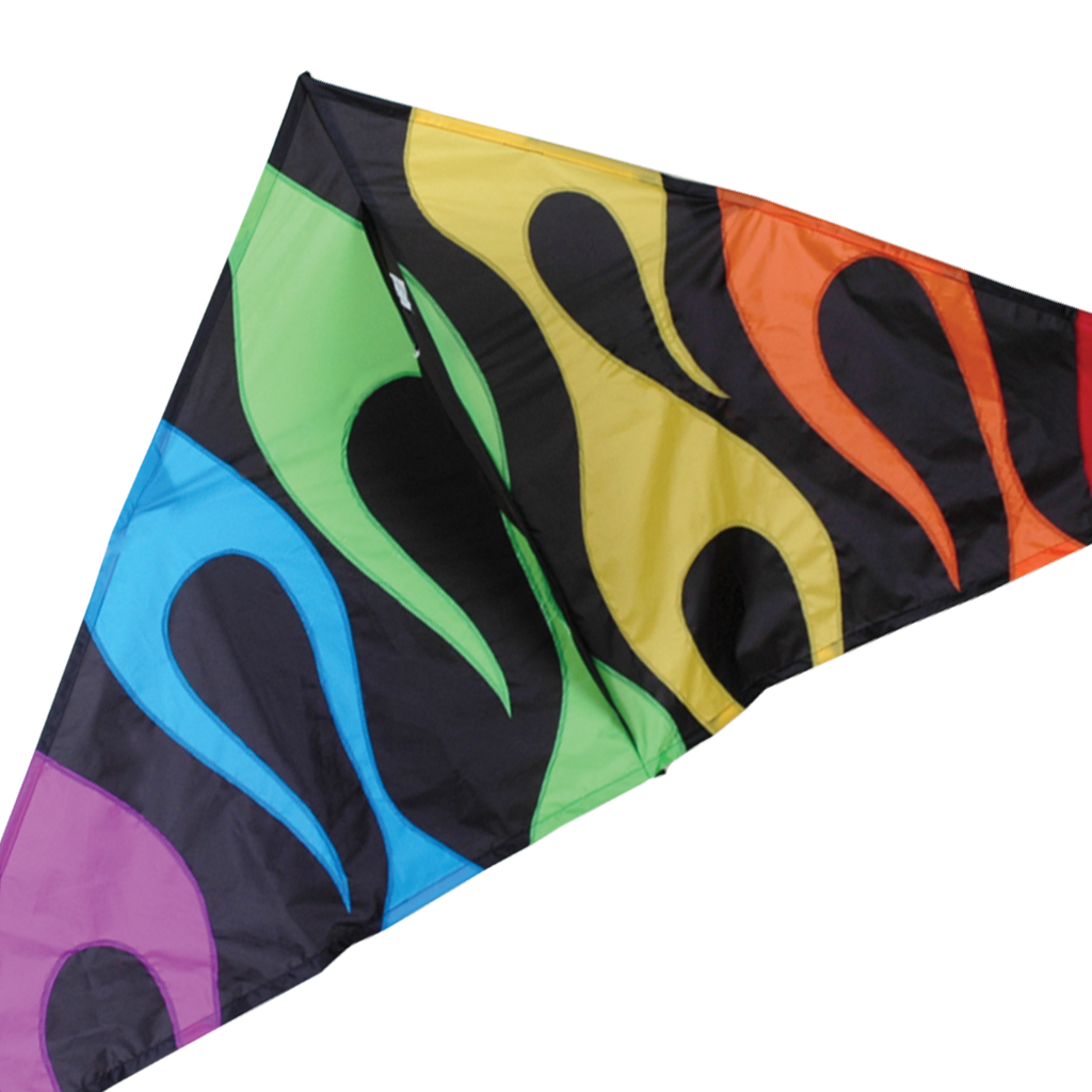 56 in. Delta Kite - Rainbow Flames