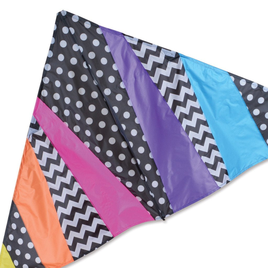 X-Delta Kite - Black Pattern Rainbow