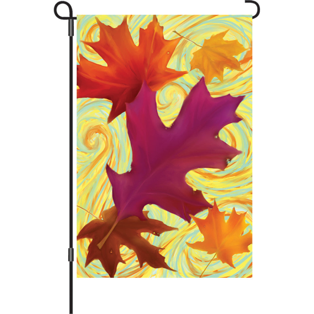 12 in. Autumn Garden Flag - Swirling Leaves