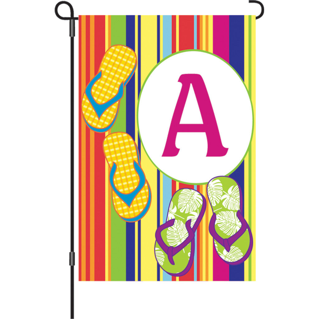 12 in. Monogrammed Garden Flag - Summer Monogram - Letter A
