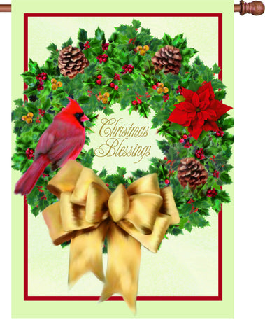 28 in. Christmas House Flag - Christmas Blessings