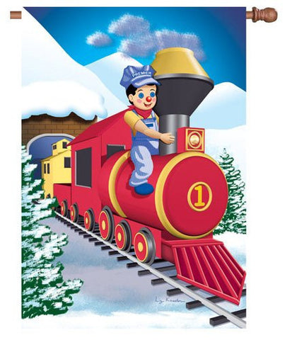 28 in. Winter House Flag - Polar Express