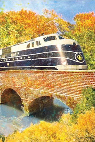 28 in. Fall House Flag - B & O Autumn Train