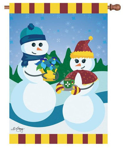 28 in. Winter House Flag - Dating on a Snowy Slope