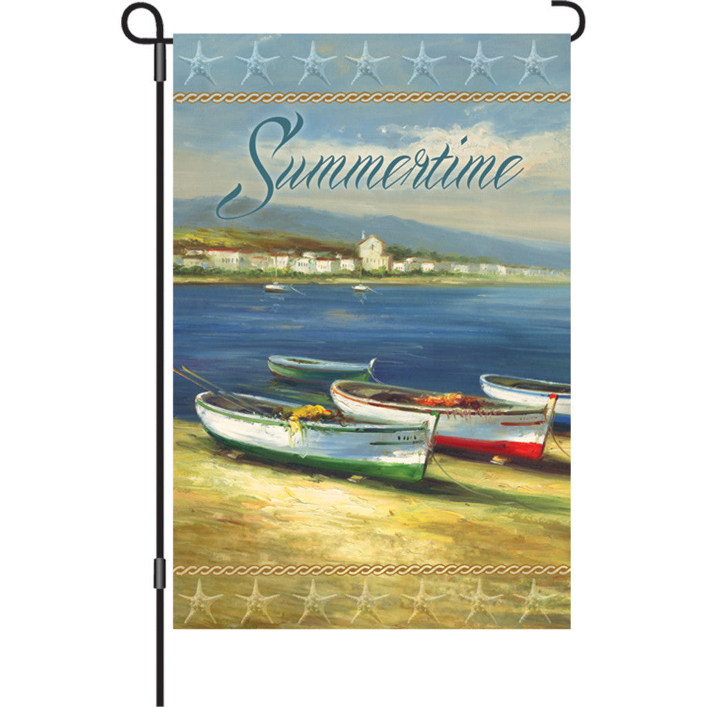 12 in. Row Boats Garden Flag - Summertime Boats