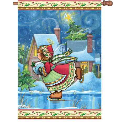 28 in. Christmas House Flag - Winter Wonder Angel