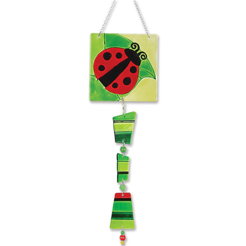 Glass Sun Catcher Mobile - Ladybug