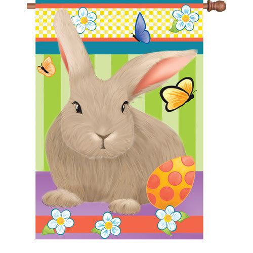 28 in. Easter House Flag - Hip Hop Bunny