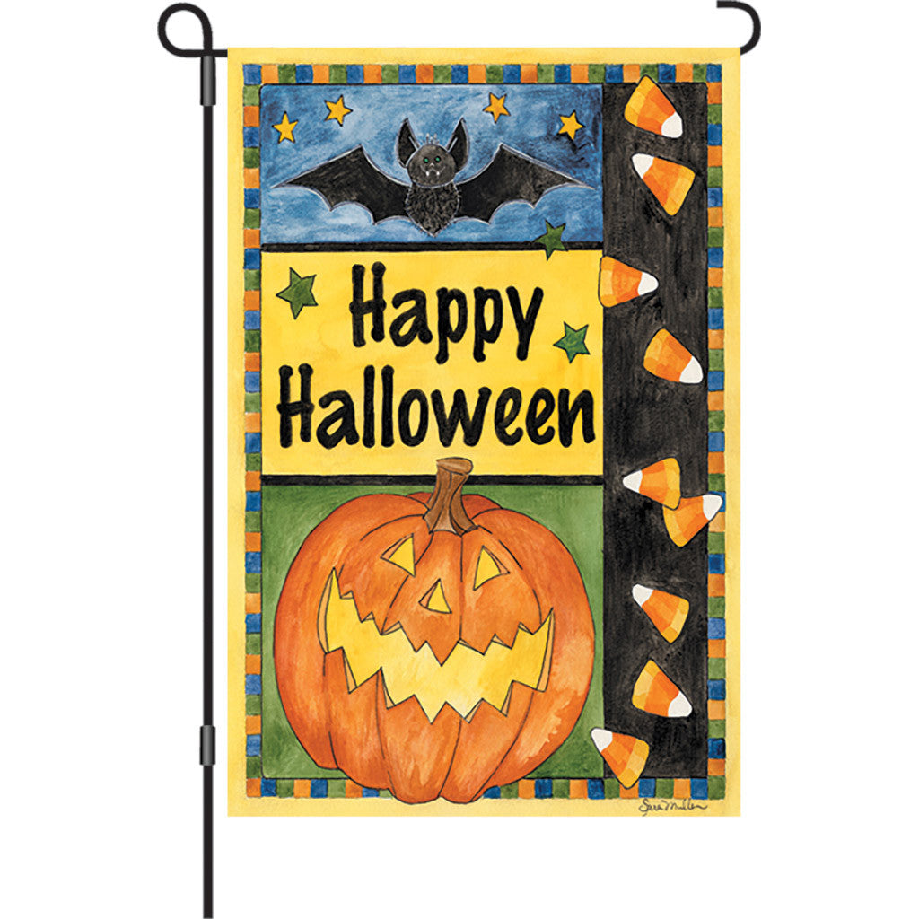 12 in. Halloween Garden Flag - Happy Halloween Smiles