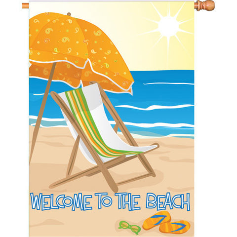 28 in. Coastal Beach House Flag - Welcome Beach