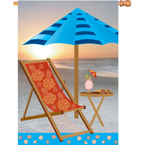 28 in. Coastal Beach House Flag - Sunrise Beach