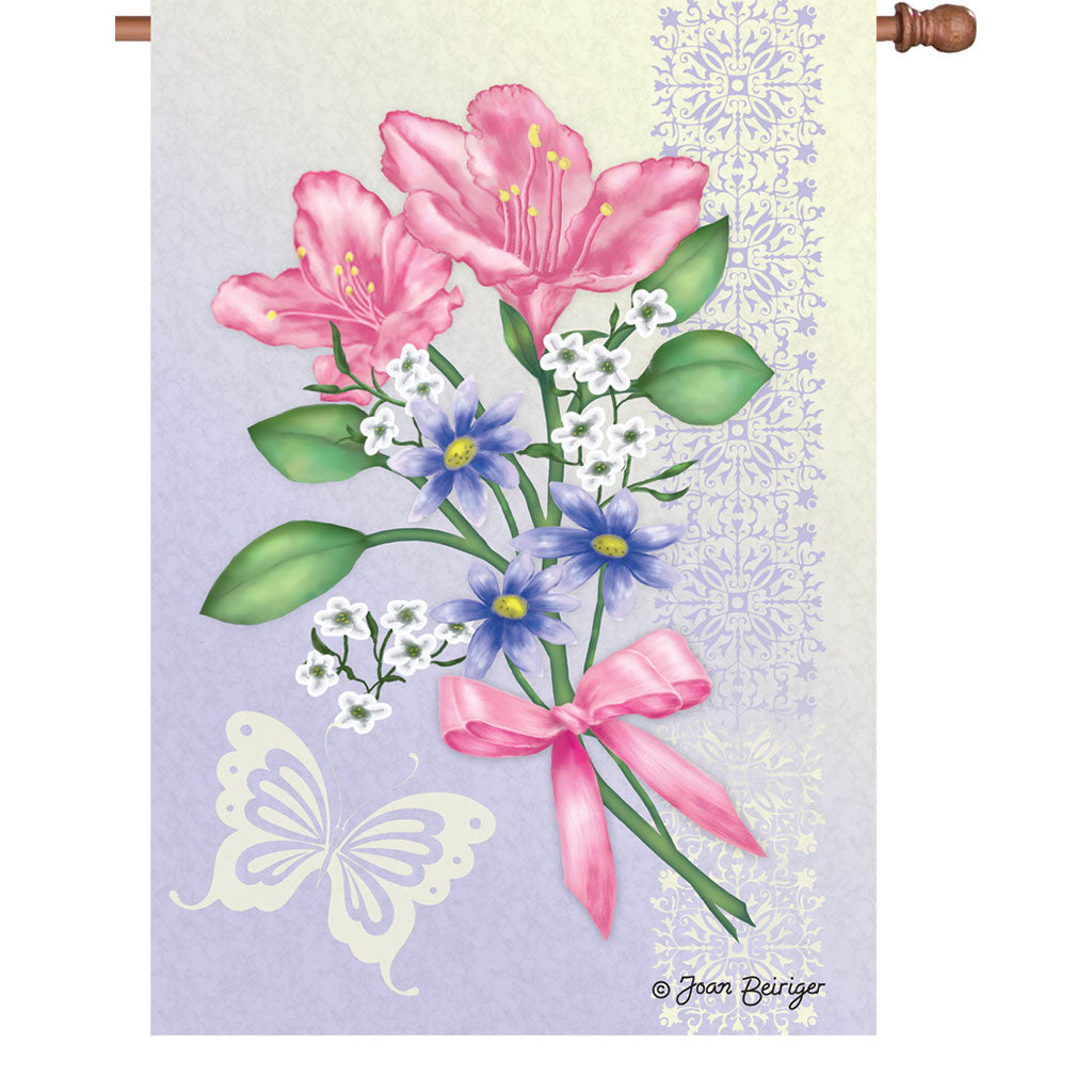 28 in. Heirloom House Flag - Freesia Elegance