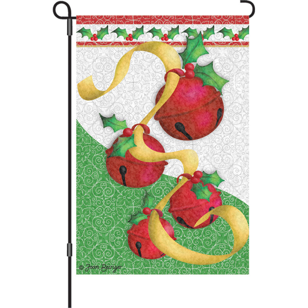 12 in. Christmas Garden Flag - Holiday Bells