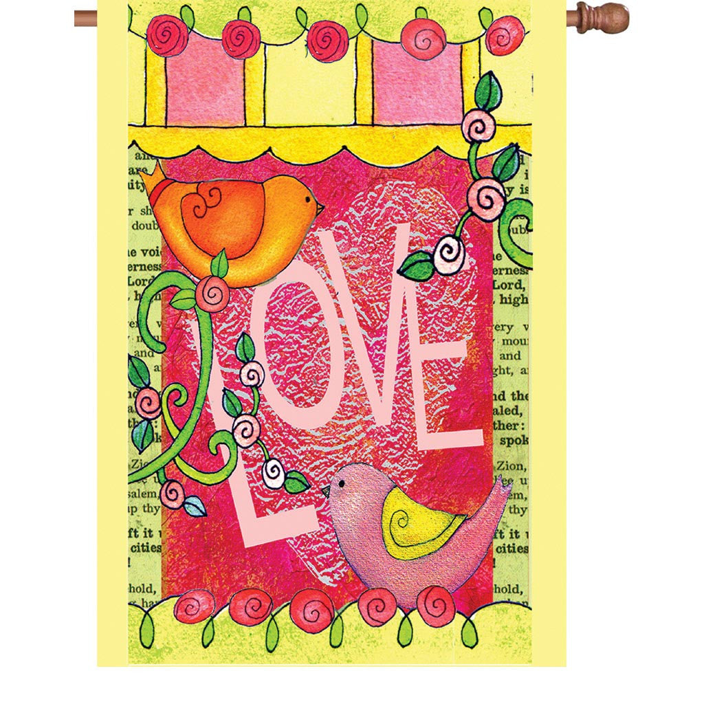 28 in. Valentine's Day House Flag - Love Always