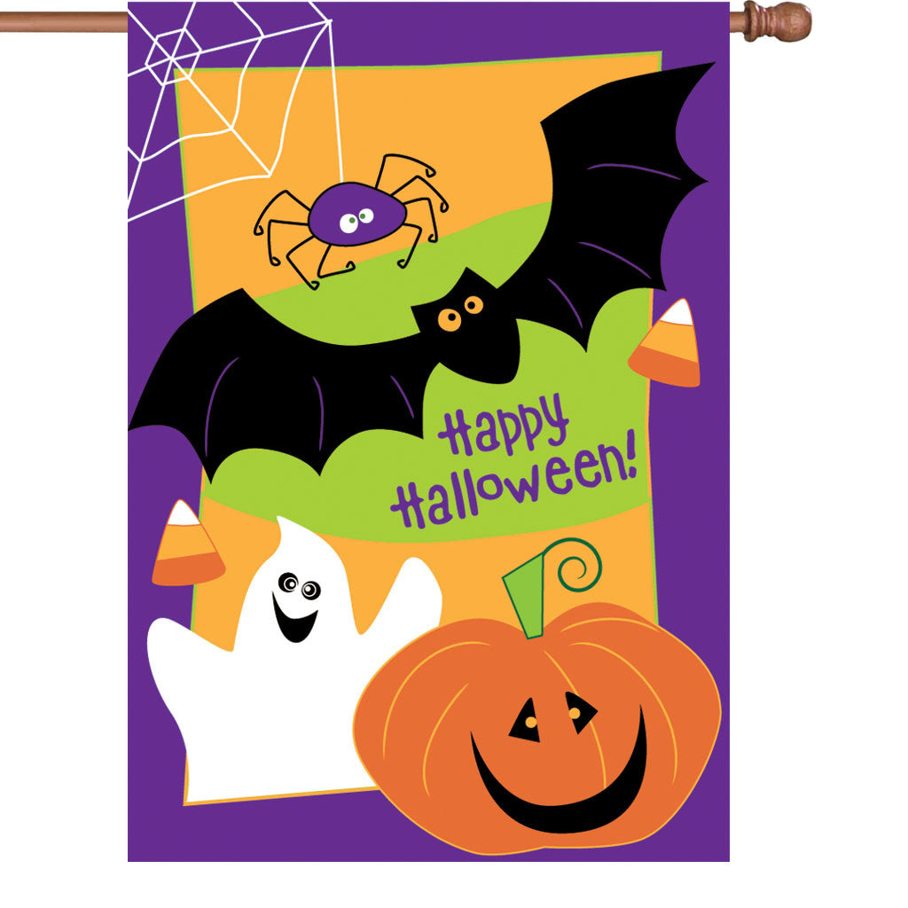 36 in. Halloween Applique Flag - Happy Halloween